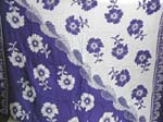Double color blue and white background motif fashion sarong wrap with blue flower pattern design 